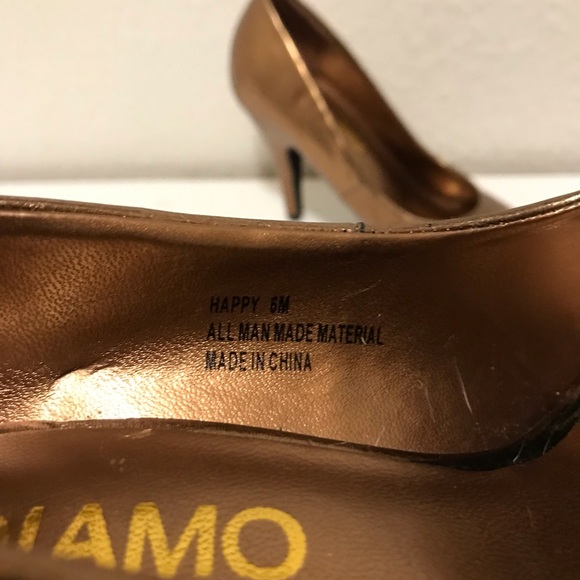Andiamo Happy metallic copper gold faux leather heels - size 6 - Picture 3 of 6